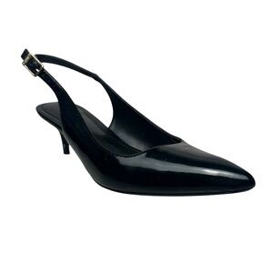 Calvin Klein Black Patent Slingback Heels 7.5